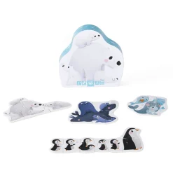 EUREKAKIDS Puzle evolutivo 4 en 1 de 18 piezas - Animales polares