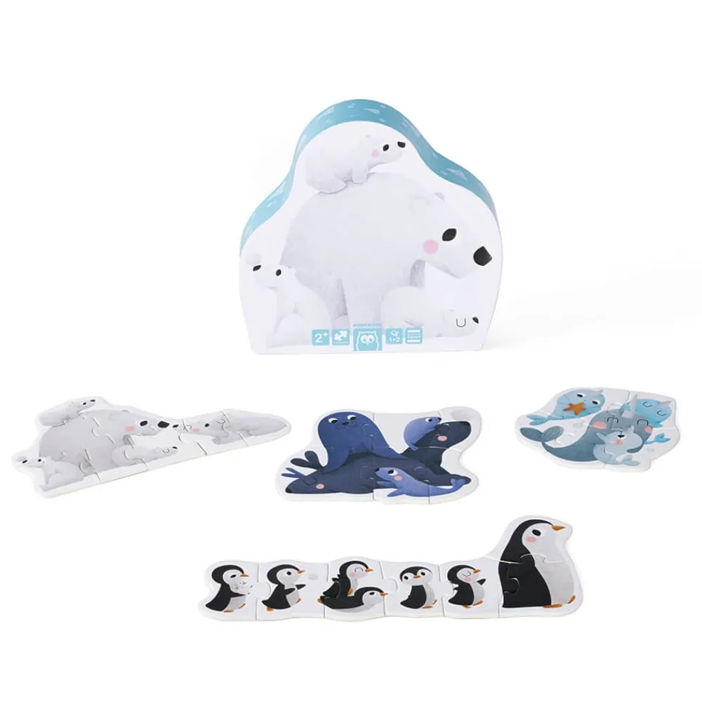 EUREKAKIDS Puzle evolutivo 4 en 1 de 18 piezas - Animales polares