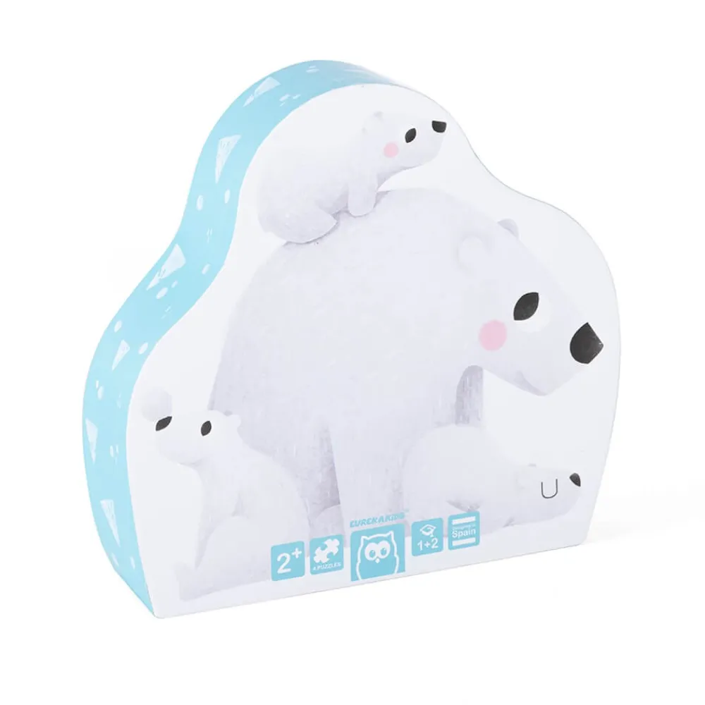 EUREKAKIDS Puzle evolutivo 4 en 1 de 18 piezas - Animales polares