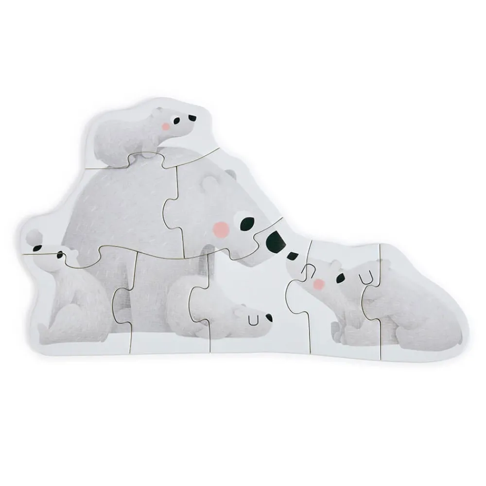 EUREKAKIDS Puzle evolutivo 4 en 1 de 18 piezas - Animales polares