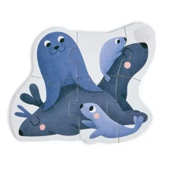 EUREKAKIDS Puzle evolutivo 4 en 1 de 18 piezas - Animales polares