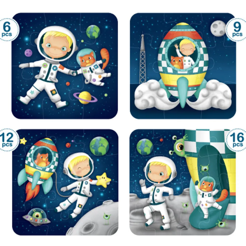 EUREKAKIDS Puzle evolutivo Astronauta 4 en 1