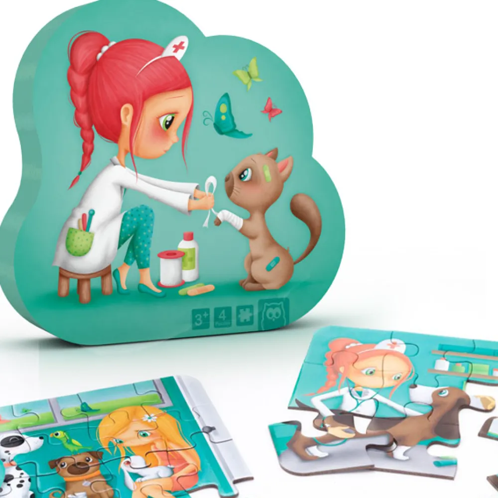 EUREKAKIDS Puzle evolutivo Veterinaria 4 en 1