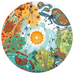 HAPE Puzle gigante circular iluminado de 16 piezas – Las 4 estaciones