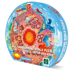 HAPE Puzle gigante circular iluminado de 36 piezas – Bajo tierra