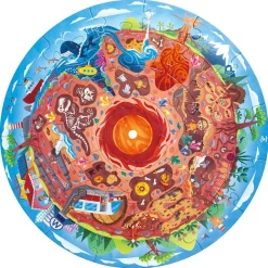 HAPE Puzle gigante circular iluminado de 36 piezas – Bajo tierra