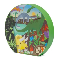 EUREKAKIDS Puzle gigante de 100 piezas que brilla en la oscuridad – Dinosaurs