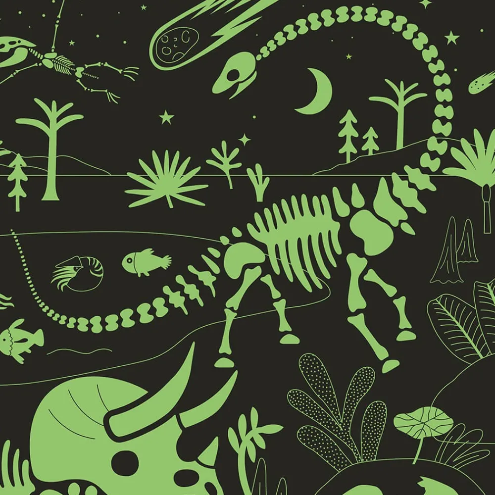 EUREKAKIDS Puzle gigante de 100 piezas que brilla en la oscuridad – Dinosaurs