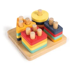 EUREKAKIDS Puzle y encajable de madera Montessori 2 en 1