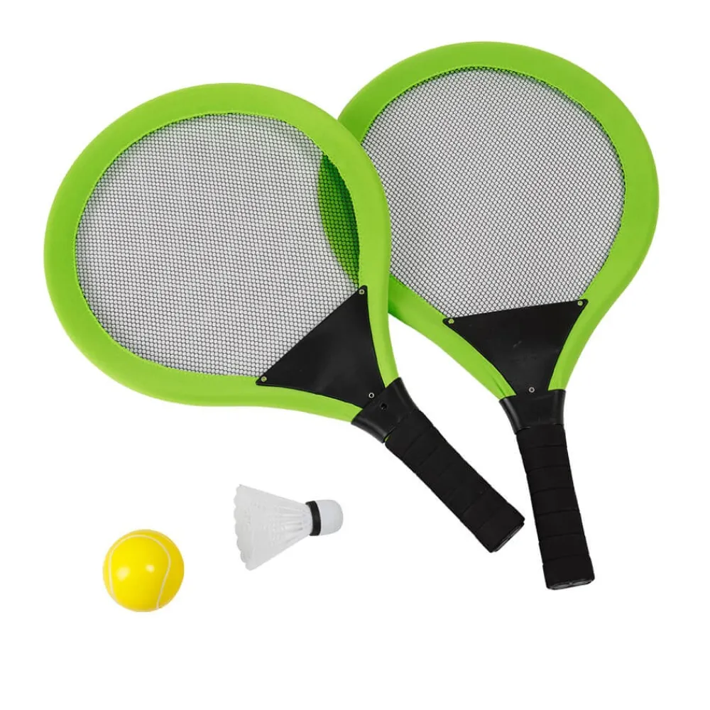 EUREKAKIDS Raquetas de bádminton de tela con dos pelotas