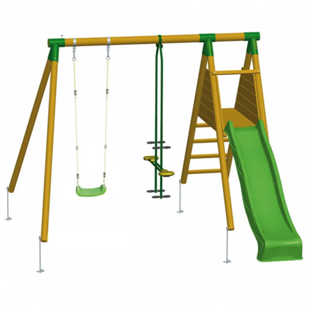 MASGAMES Área de juego de madera con balancín