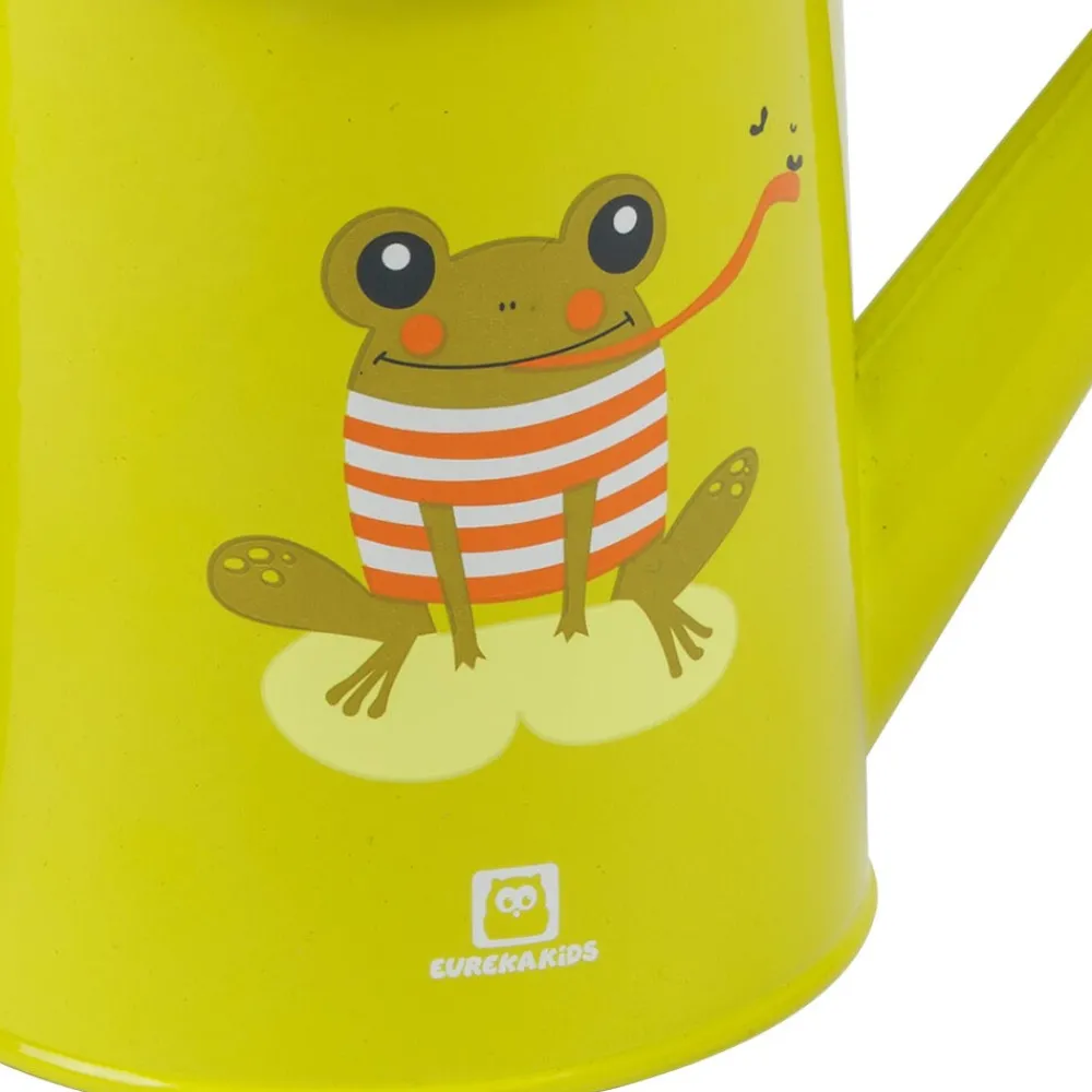 EUREKAKIDS Regadera de metal para niños – Rana