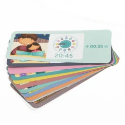 EUREKAKIDS Reloj encajable de madera con tarjetas para aprender las horas