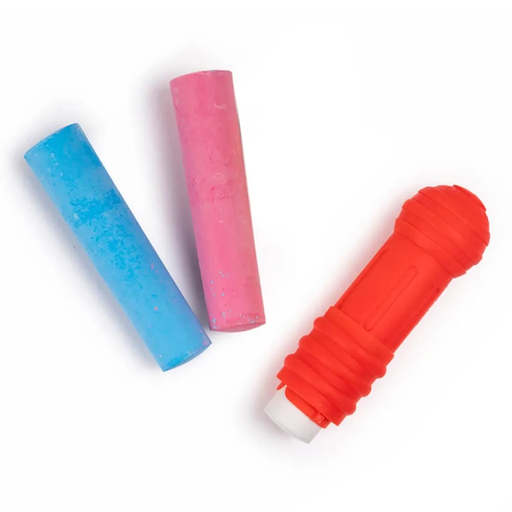 EUREKAKIDS Set 3 tizas gigantes de colores con empuñadura