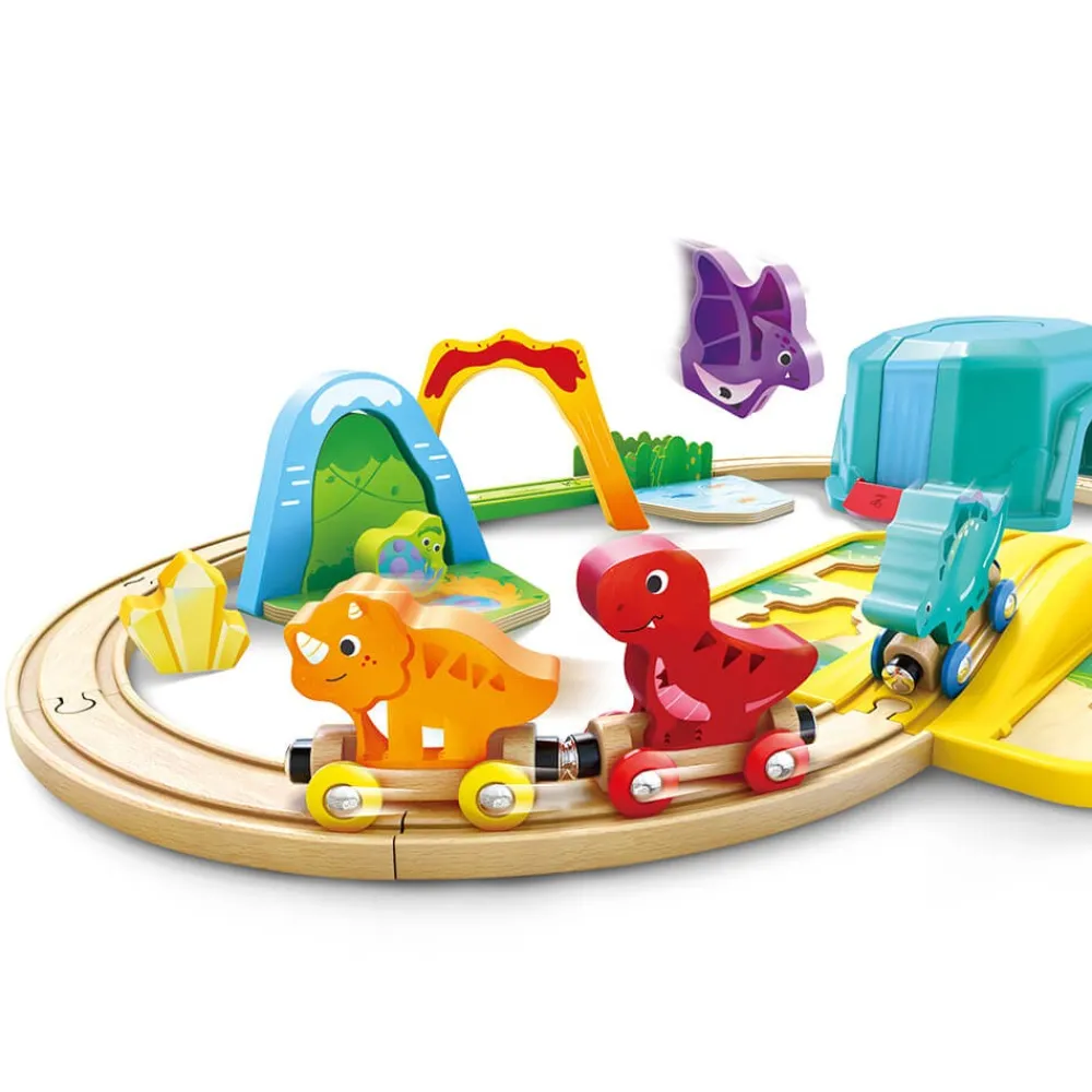 HAPE Set de Juego Tren de Dinosaurios con Cubo