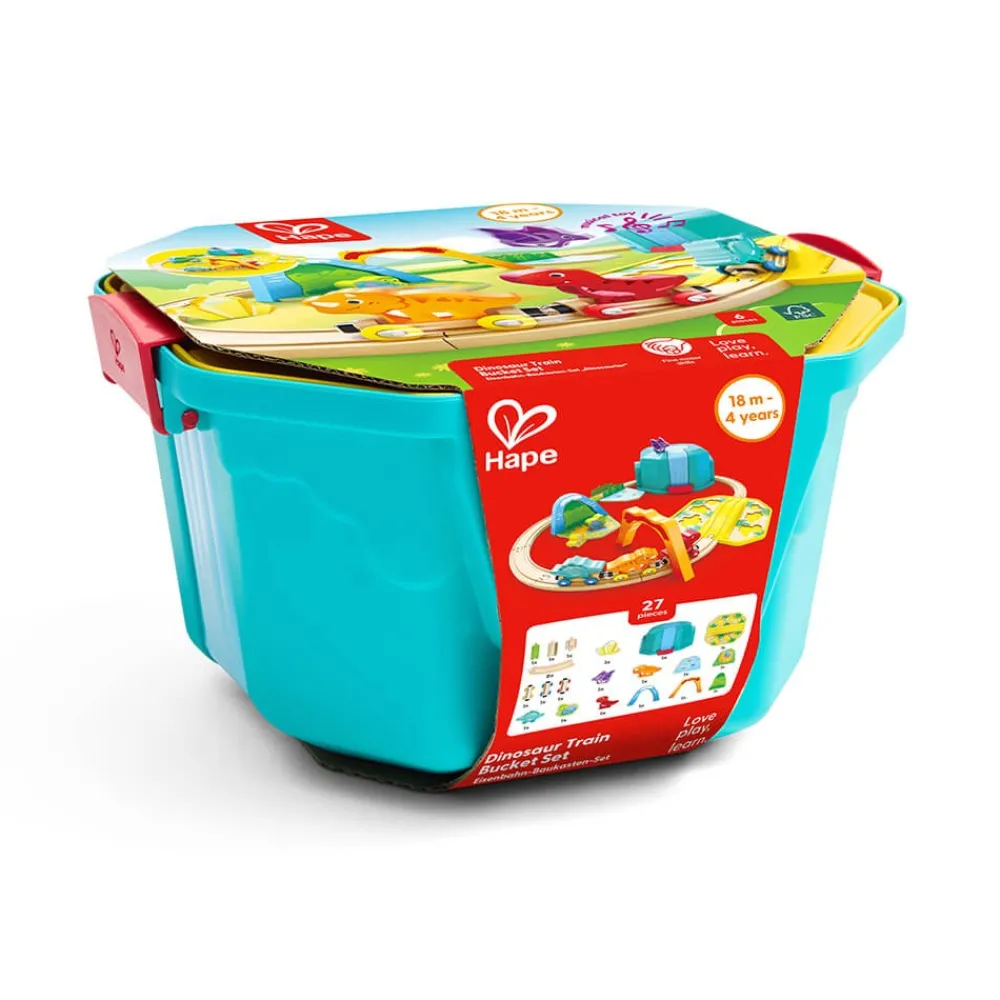 HAPE Set de Juego Tren de Dinosaurios con Cubo