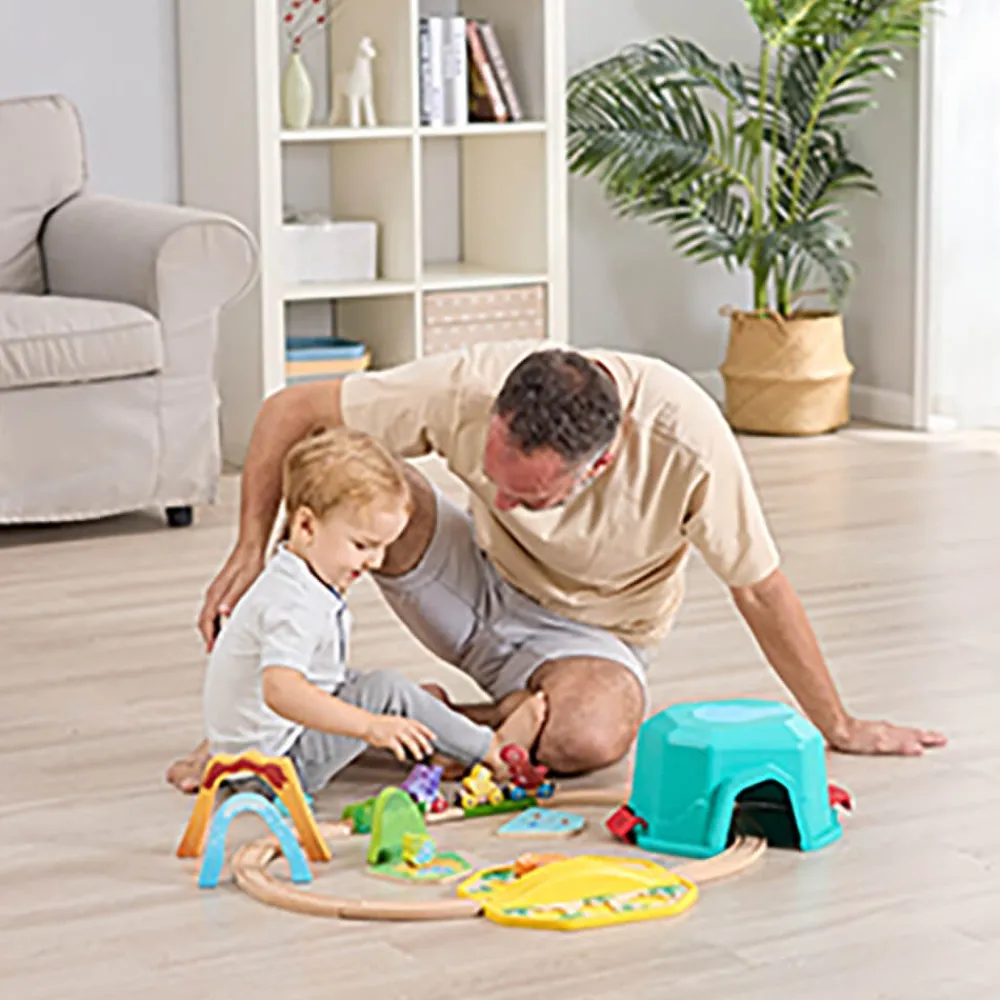 HAPE Set de Juego Tren de Dinosaurios con Cubo