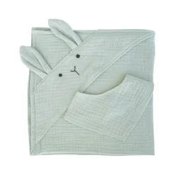 WOOKIDS SET TOALLA-BANDANA BUNNY BOBBLE VERDE