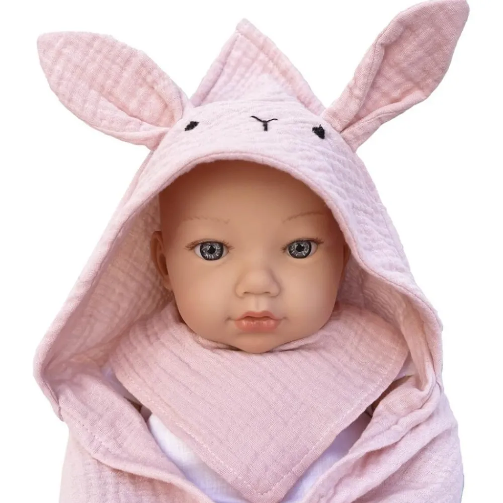 BARRUTOYS Set toalla-bandana conejito para muñecas - Bobble Rosa