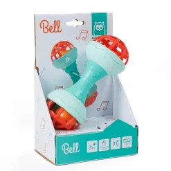 EUREKAKIDS Sonajero doble con agarre ergonómico – Bell