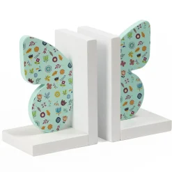 EUREKAKIDS Sujetalibros infantil original y decorativo de madera con forma de mariposa