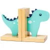 EUREKAKIDS Sujetalibros infantil original y decorativo de madera con forma de dinosaurio