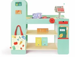 EUREKAKIDS Supermercado inteligente de madera con 50 accesorios