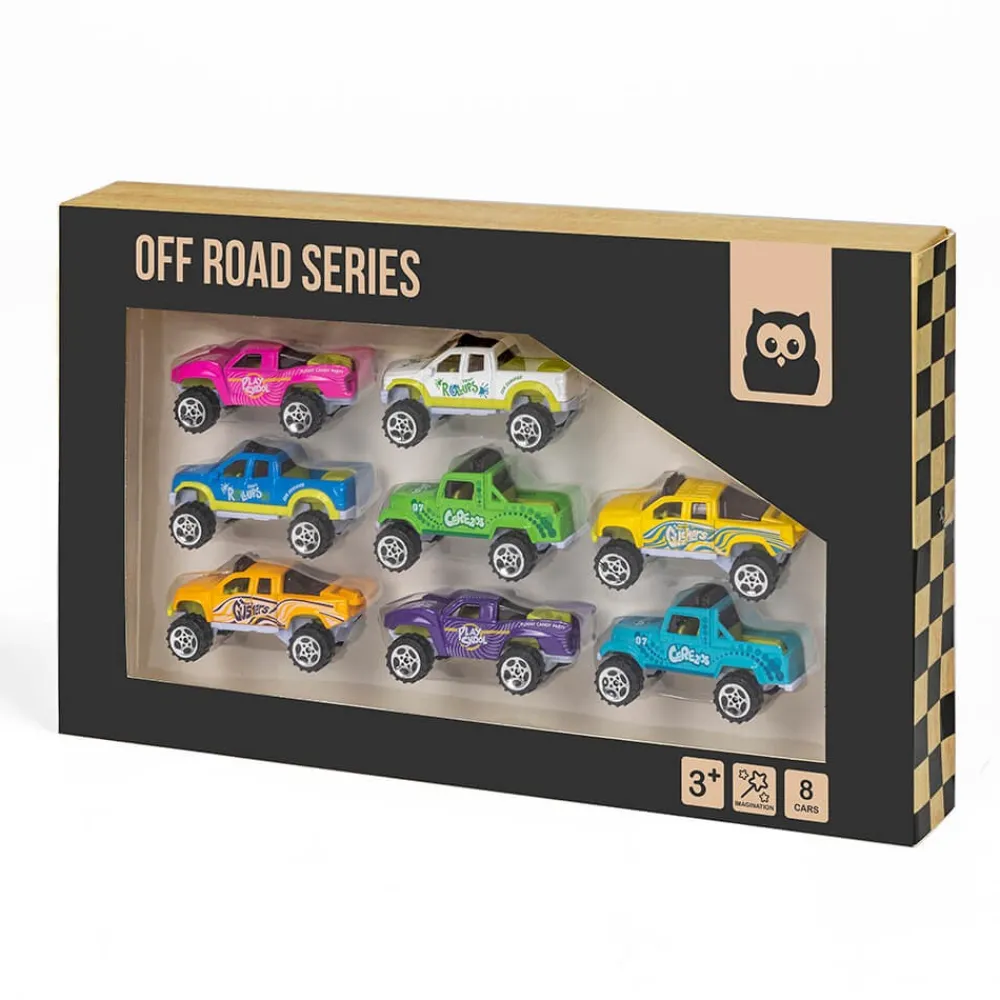 EUREKAKIDS Surtido coches todoterreno Metal Cars – 8 unidades