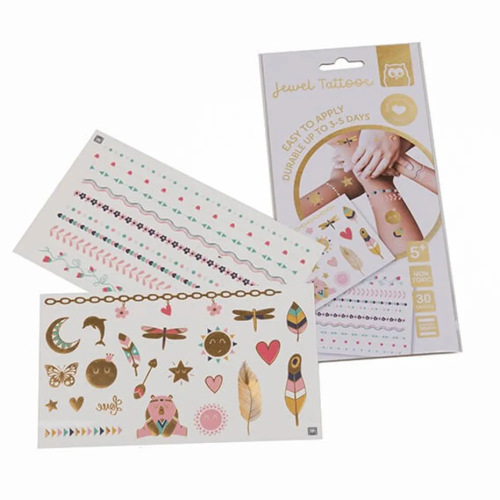 EUREKAKIDS Tatuajes decorativos con acabados dorados