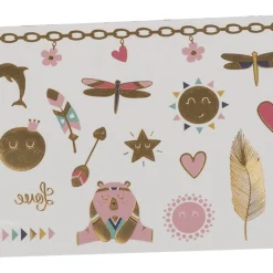 EUREKAKIDS Tatuajes decorativos con acabados dorados