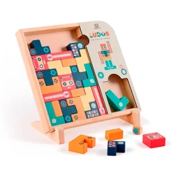 EUREKAKIDS Tetris de madera con múltiples opciones de juego