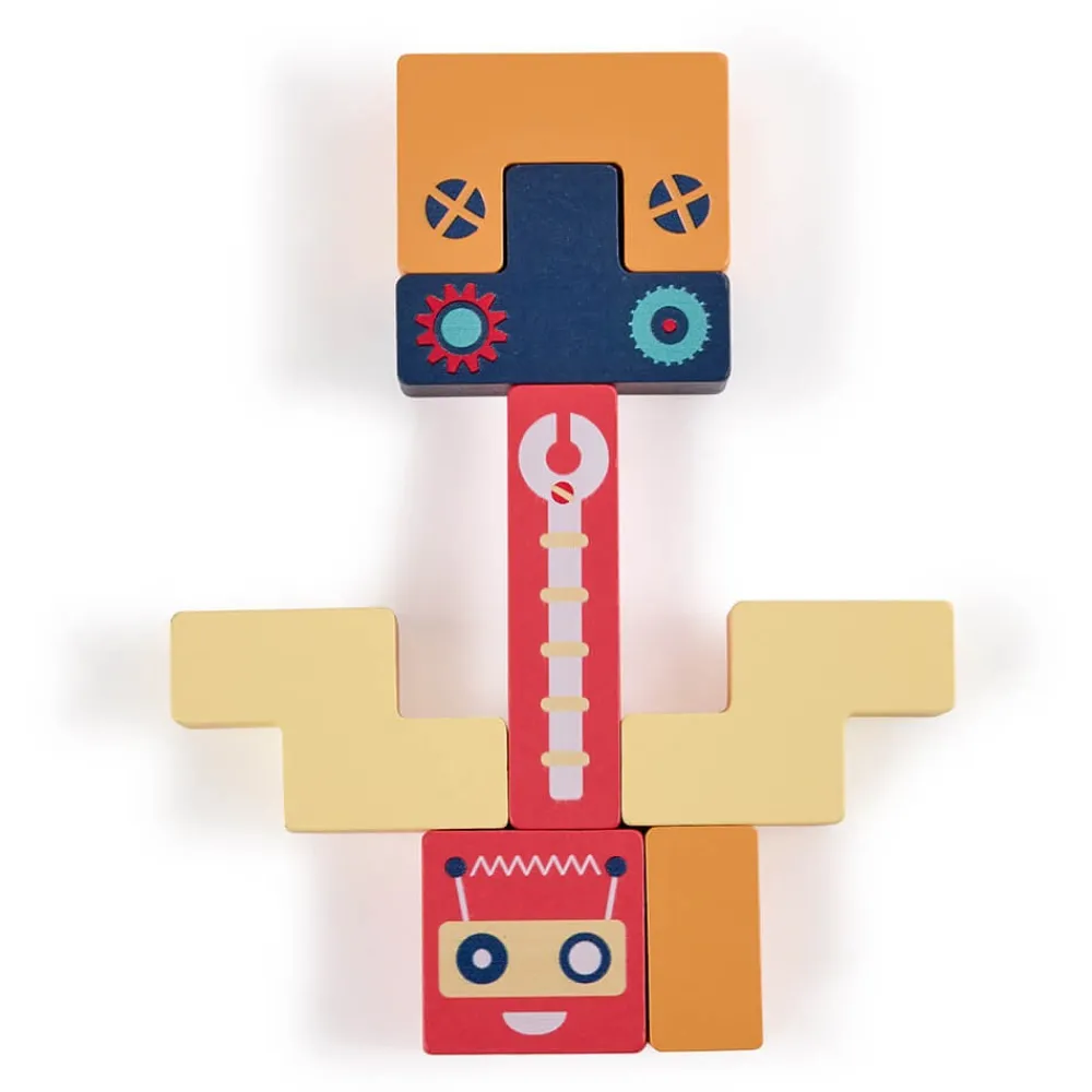 EUREKAKIDS Tetris de madera con múltiples opciones de juego