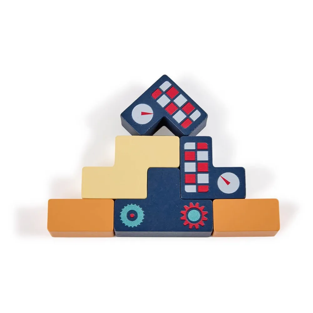 EUREKAKIDS Tetris de madera con múltiples opciones de juego