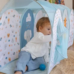 EUREKAKIDS Túnel de gateo y juegos para bebés con 3 bolas incluidas