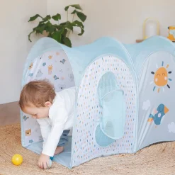 EUREKAKIDS Túnel de gateo y juegos para bebés con 3 bolas incluidas