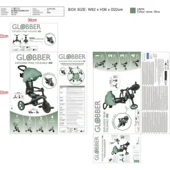 GLOBBER Triciclo plegable 4 en 1 – Explorer Trike
