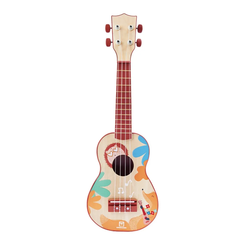 EUREKAKIDS Ukelele realista de 56 cm con 4 cuerdas ajustables