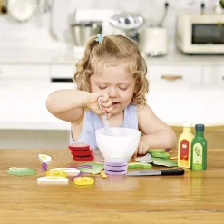HAPE Verduras de madera con cuchillo de juguete para aprender a hacer ensaladas