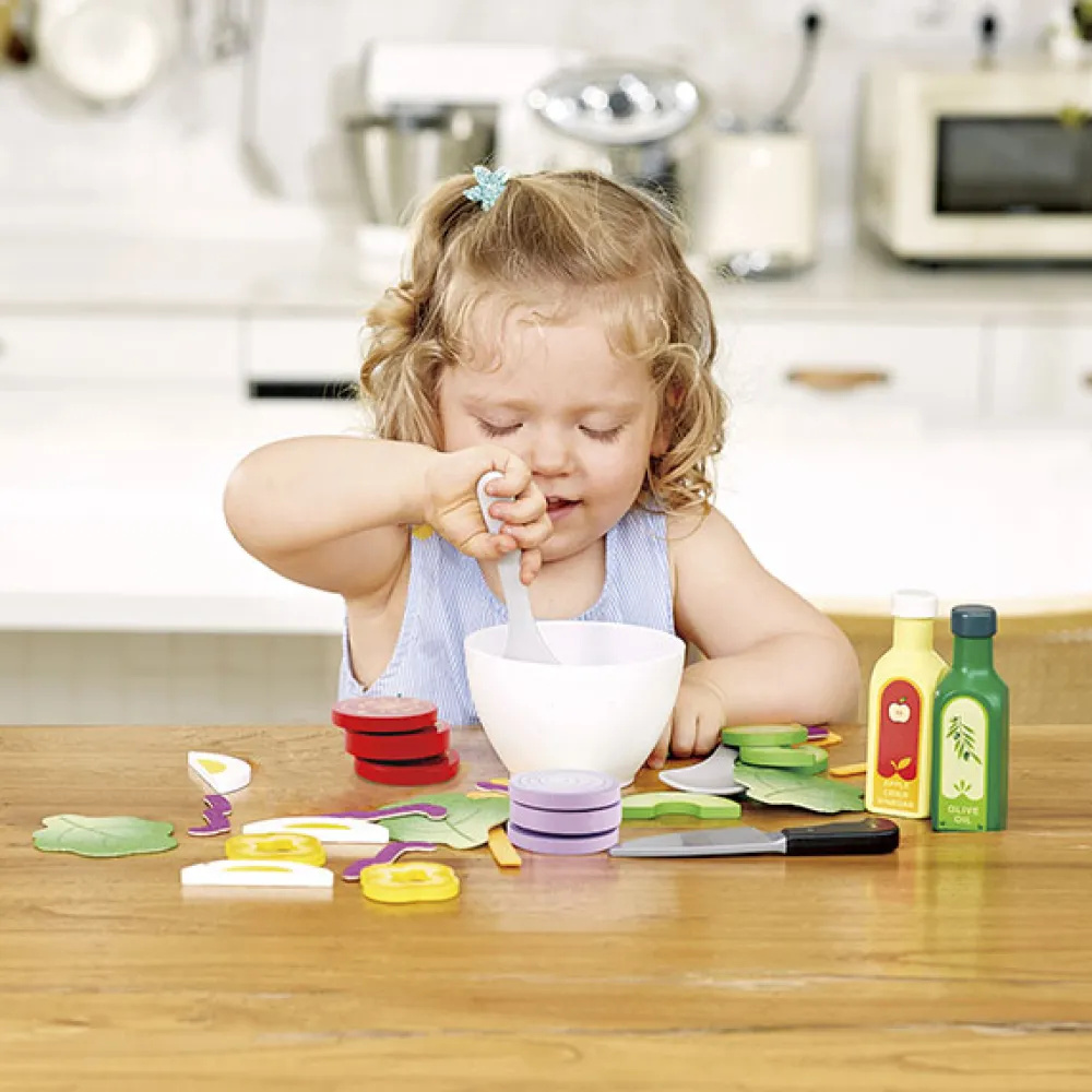 HAPE Verduras de madera con cuchillo de juguete para aprender a hacer ensaladas