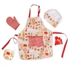 EUREKAKIDS Vestido de chef con accesorios de cocina para niños