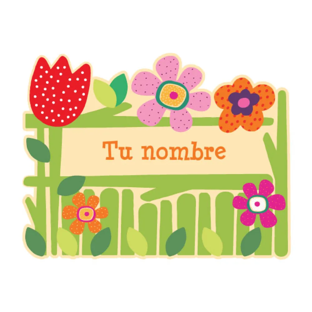 EUREKAKIDS STK Vinilo de flores con nombre