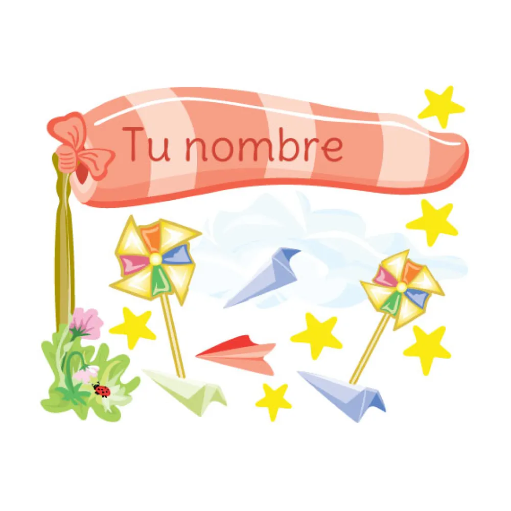 EUREKAKIDS STK Vinilo de molinillos con nombre