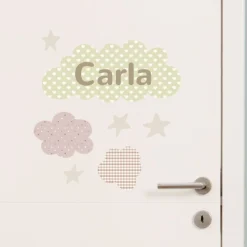 EUREKAKIDS STK Vinilo de nubes con nombre