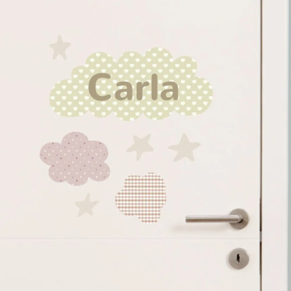 EUREKAKIDS STK Vinilo de nubes con nombre