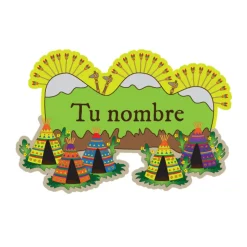 EUREKAKIDS STK Vinilo de poblado indio con nombre