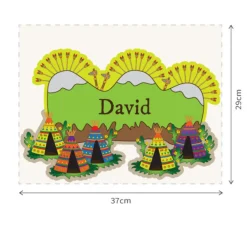 EUREKAKIDS STK Vinilo de poblado indio con nombre