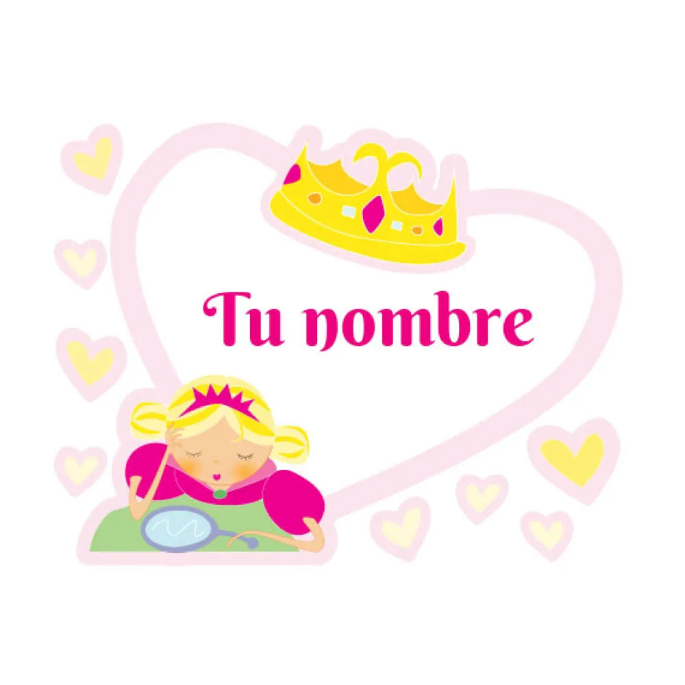 EUREKAKIDS STK Vinilo de princesa con nombre