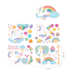 EUREKAKIDS STK Vinilo de unicornios personalizable