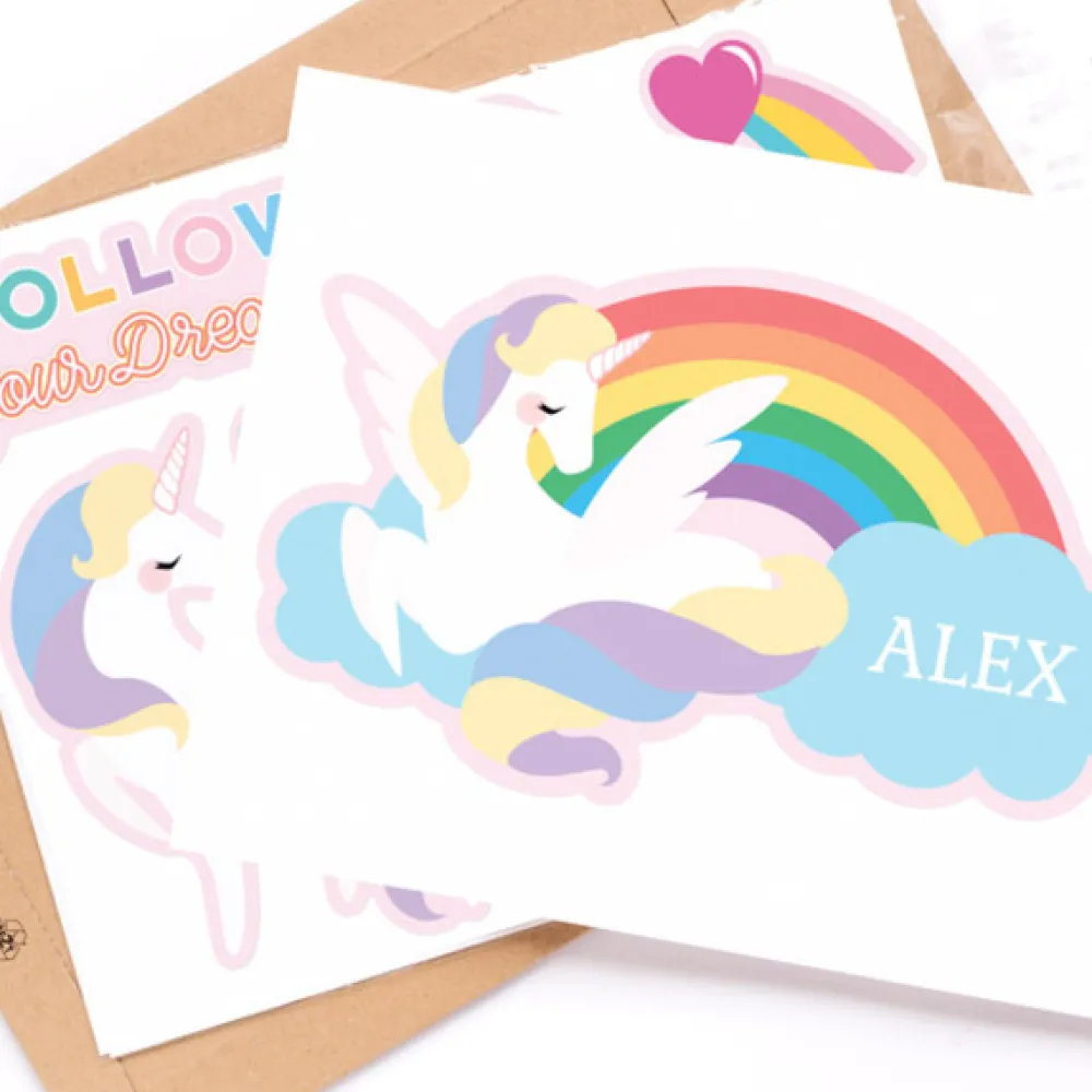 EUREKAKIDS STK Vinilo de unicornios personalizable